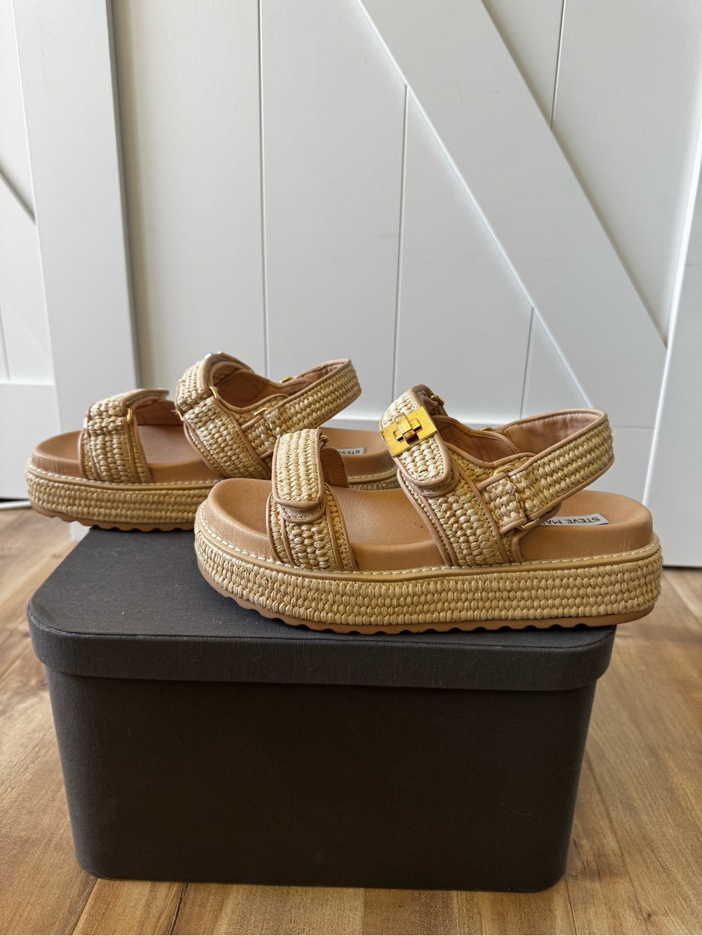 Steve Madden Braided Tan Platform Sandals